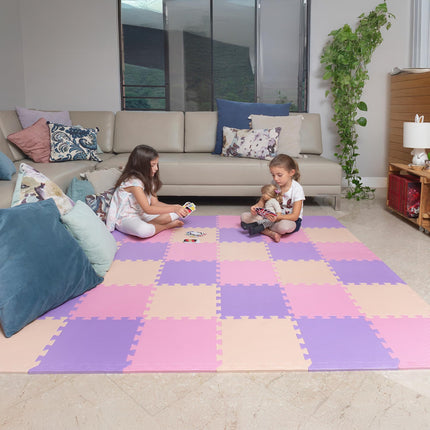Baby Play Mat, Soft Foam Floor Tiles for Kids. Adjustable Interlocking Foam Tiles, Fits with 74x74 Playpen Baby mat for Crawling & Development, Playmat for Babies 6-12 Months