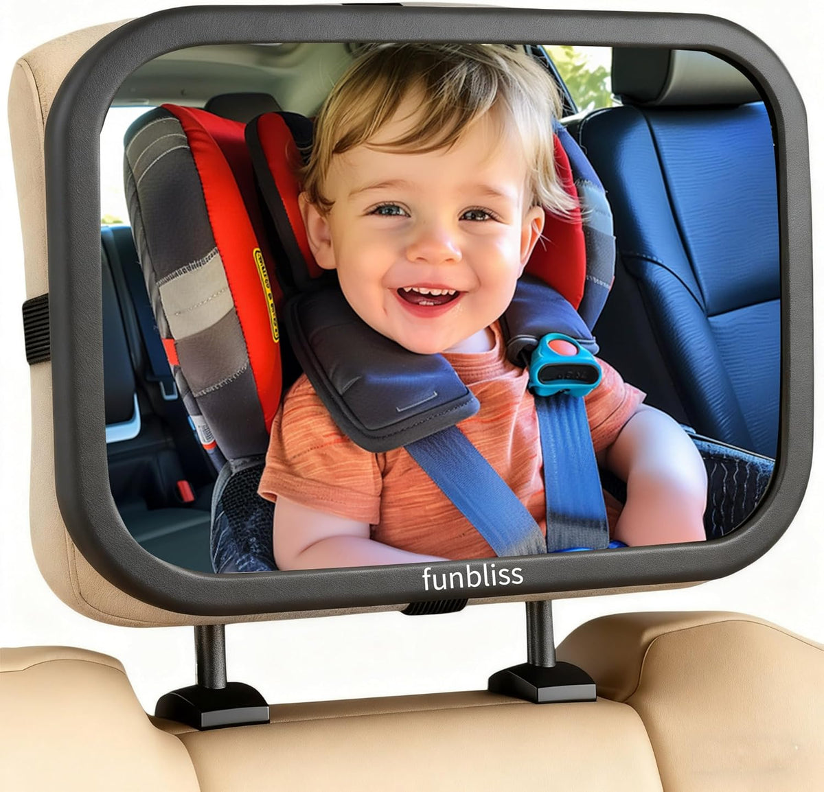Baby Car Mirror for Rear Facing Seat,360° Rotation, Safety Certified Shatterproof Acrylic Glass, Clear Wide View,Infant