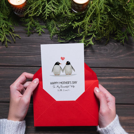 Mothers Day Card for Wife – Happy Mother’s Day To My Beautiful Wife – Romantic Card from Husband – 5x7 Folded Greeting Card with Red Envelope - Mom Gifts from Husband