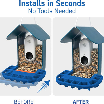 Silicone Perch Extender Compatible with Bird Buddy Feeder – 9" Wide Platform, Adds Space for Multiple Birds, Weather-Resistant Birdbuddy Accessories