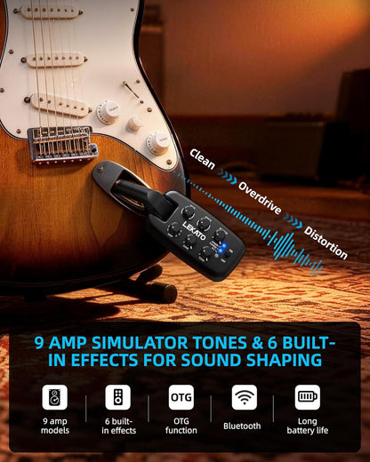 2 Guitar Headphone Amp for Electric Guitar, Bass Guitar Headphone Amplifier - photo 4