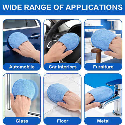 6 Pack Microfiber Wax Applicator Pads, Car Wax Applicator with Finger Pocket, Detail & Polishing Foam Pad for Car Cleaning and Best Polishing (5 inch)