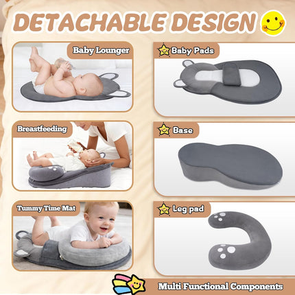 kornsurte Baby Lounger for Reducing Spit-Up, Breastfeeding & Bottle Feeding Support, Detachable Top and Bottom