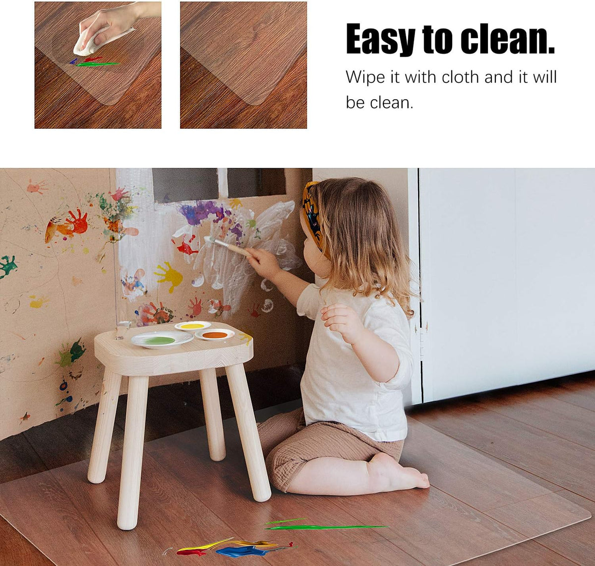 Clear Chair mat for Hardwood Floor 30 x 48 inches Transparent Floor Mats Wood/Tile Protection Mat for - photo 3