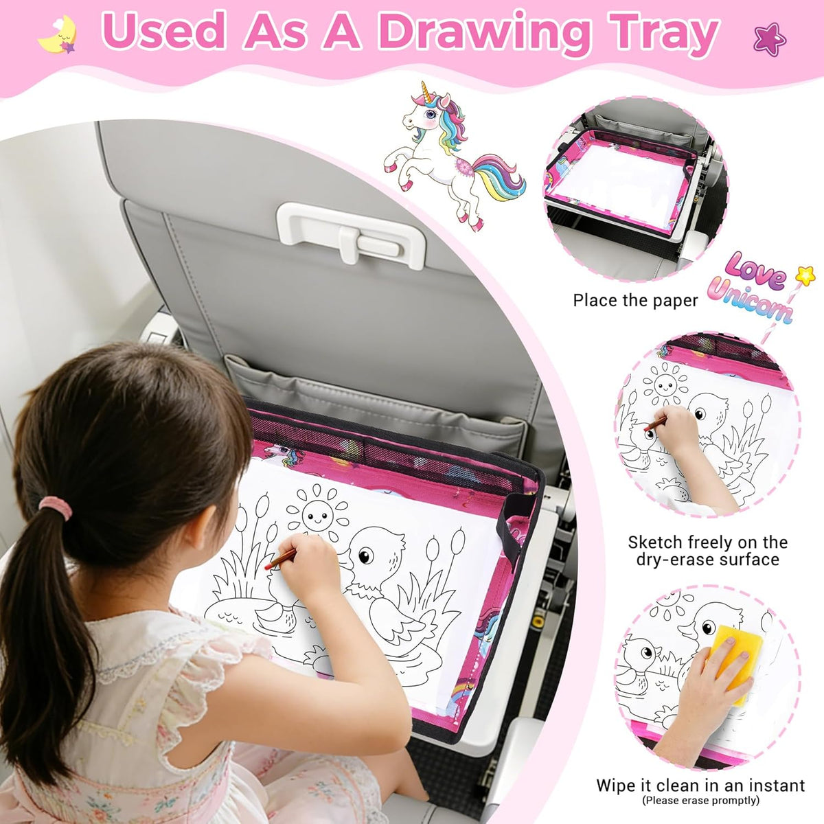 Airplane Tray Table Cover – Foldable Travel Tray Cover for Toddlers 1-3 – Universal Fit for Airplane - photo 3