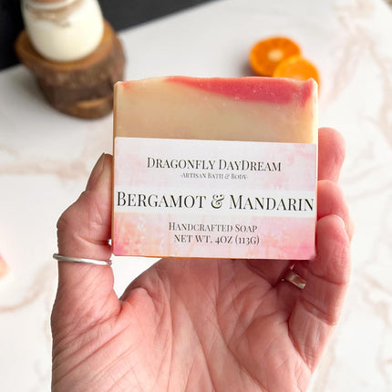 Bergamot & Mandarin Handmade Artisan Soap Bar (1 Pack)- Refreshing Citrus Scent