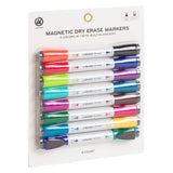 Fine Tip Dry Erase Markers with Eraser, Magnetic Double Ended Whiteboard Markers, Low Odor, Assorted Bright Colors, Set of 8