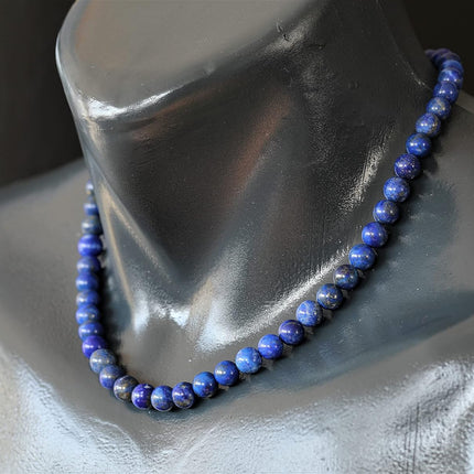 Natural Gemstone Beaded Choker Necklace | 8mm Handmade Adjustable Jewelry for Men & Women | Chakra Balancing Crystal Necklace | Spiritual Gift | Macrame Cord with Extender