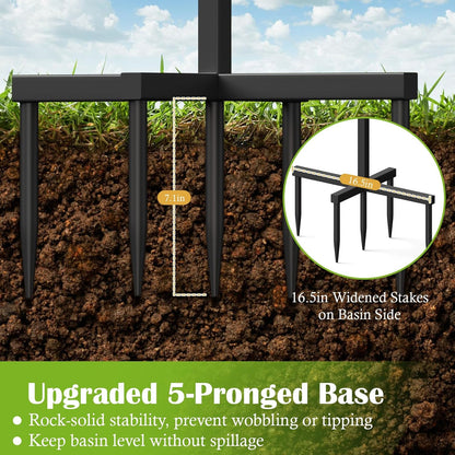 Bird Bath for Outside, 47in Metal Freestanding Birdbaths & Birdfeeder - photo 3