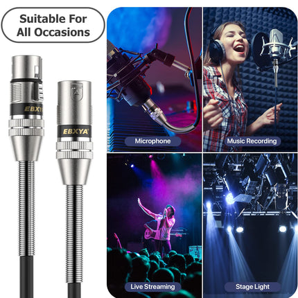 Cable XLR 25 Feet 6 Packs, cable de micrófono XLR macho a hembra