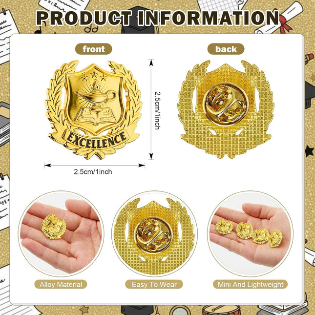 30 Set Academic Excellence Lapel Pins Bulk 2026 Graduation Souvenir Gifts Gold School Award Badges 1 - photo 2