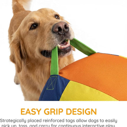 10/18/22" Herding Ball for Dogs & Horses - Tear-Resistant Inflatable Toy with Heavy-Duty Handle Cover & Pump - Durable Exercise Ball for Large Pets (Medium)