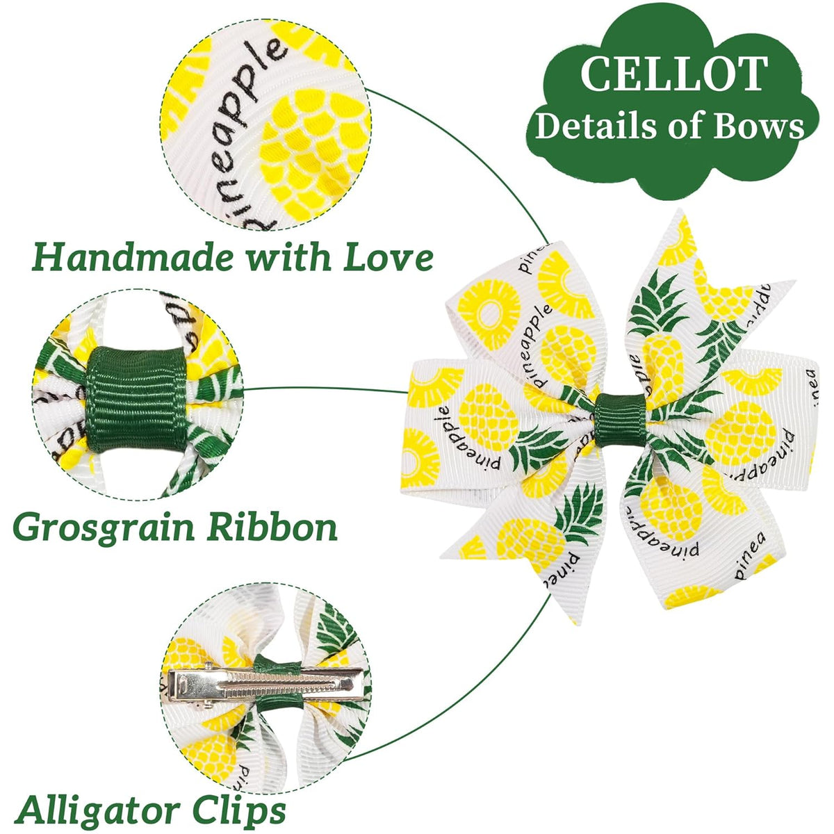 40-Piece 3 Inch Grosgrain Ribbon Pinwheel Hair Bow Alligator Clips - photo 3
