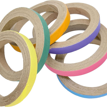 8014 Big 4 Inch Donuts Pk18 - Large Size Compressed Cardboard Chewable Bird Foot Toys, Bright Outer Paper Strip, Lots of Shreddable Layers, Great for Med to Large Size Birds