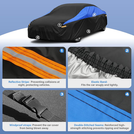 GUNHYI Toyota Car Cover Custom Fit Toyota Avalon Waterproof All Weather, Lightweight Full Exterior Cover for Automobiles Outdoor Sun UV Rain Dust Snow Wind Protection.