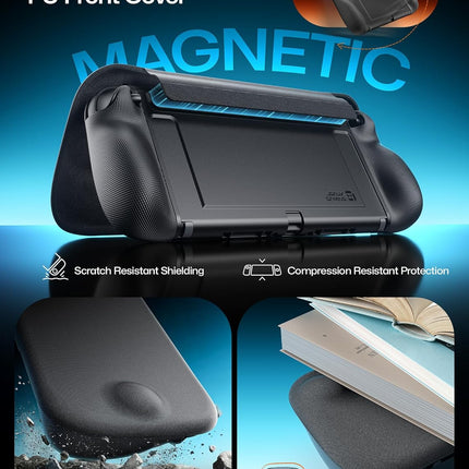 JSAUX Split Every Day Case for Switch 2, Slim Magnetic Detachable Front Cover, Dockable Design, Ergonomic Non Slip Grip, Travel Ready with Adjustable Stand, Shock Absorption & Anti Scratch – PC0123C