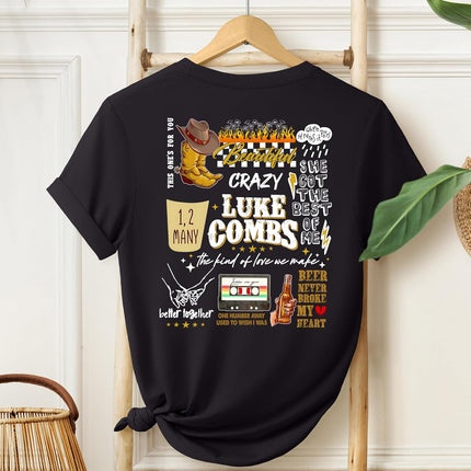 Combs Retro Music Tshirt - Country Concert Outfit, Western Party Longhorn Rodeo T Shirt, Unisex Adult Size S – 2XL