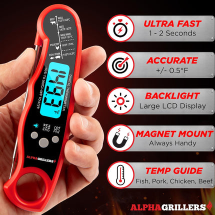 Alpha Grillers Thermometer folded view