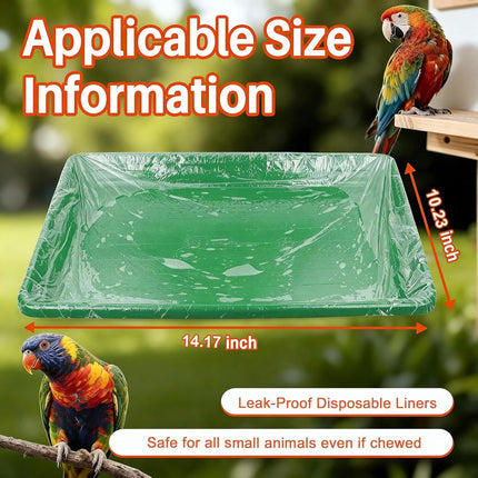 50 Pcs Bird Cage Liner, Leak-Proof Bird Cage Liners, Rabbit Litter Box Liners, Quick Cleanup Essential for Small Animals Indoor Use