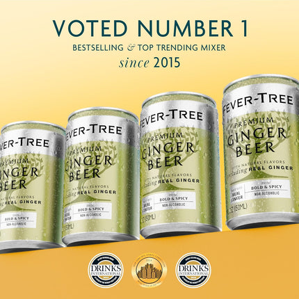Fever-Tree Ginger Beer – Premium Mixer for Cocktails and Mocktails, 5.07 fl oz Cans, Pack of 24 – Naturally Sourced, Non-GMO