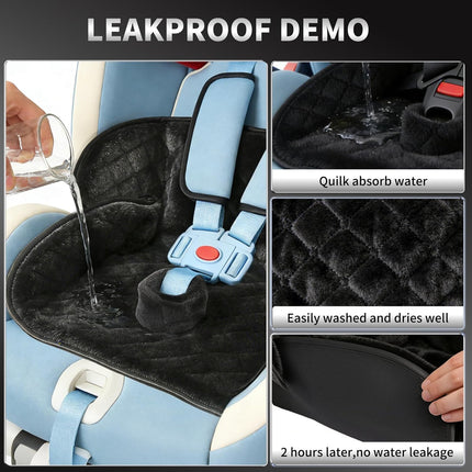 Wonderkin 2-Pack Potty Training Car Seat Protector, Waterproof Car Seat Liner, Non-Slip Leak-Proof Piddle Pads,Washable Cover Fits Car Seats Strollers Bouncers, Ages 6 Months to 4 Years (Black)