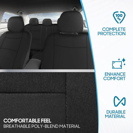 PolyPro Full Set Car Seat Covers in Solid Black