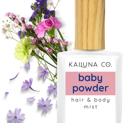 Kailuna Co. Baby Powder Natural Hair & Body Mist Spray, Pure Essential and Fragrance Oils, Alcohol-Free, Handmade in California, 0.5Fl Oz