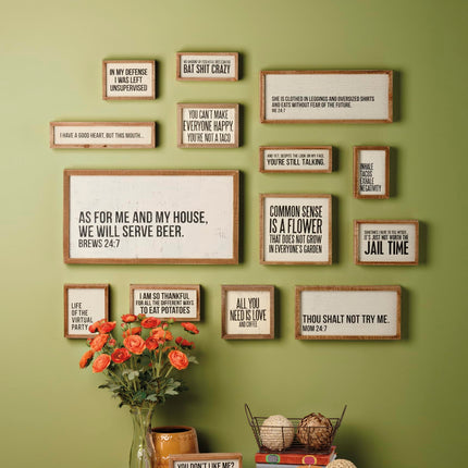 Rustic Farmhouse Decor - Inspirational Wall Art, Wooden Table/Shelf Decor, Boho Kitchen Accessories 5”x7”