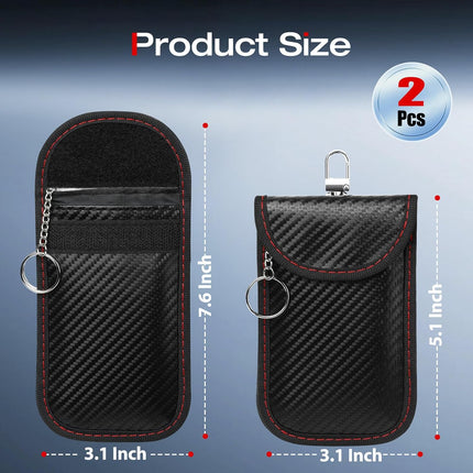 Faraday Bags for Car Keys– 2 Pack Faraday Pouch, RFID Key Fob Protector Signal Blocking Case & Anti-Theft Safe Bag (Small)