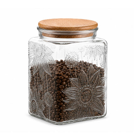Vintage Glass Jar with Lid, 23.7oz Coffee Canister
