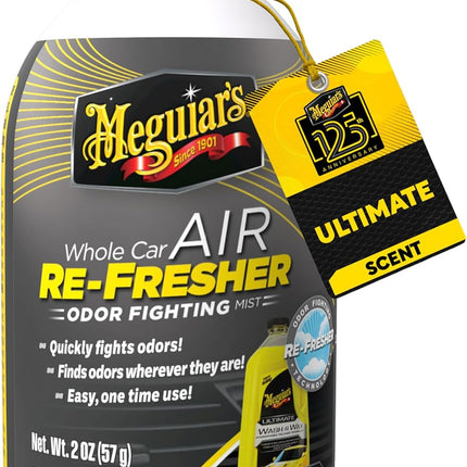 Meguiar’s Whole Car Air Refresher Odor Eliminator, Summer Breeze, 2 Oz— Car Air Freshener For Commuters, Detailers; Mist Refreshes Cabin For Sedan, Suv, Truck, Van