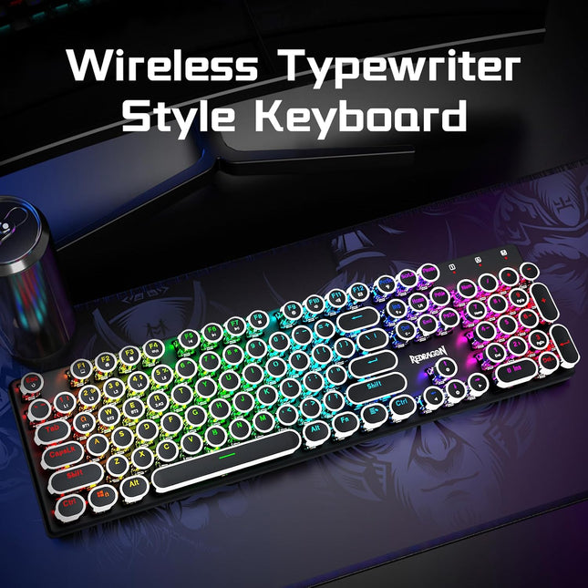 Wireless Typewriter Style Mechanical Gaming Keyboard