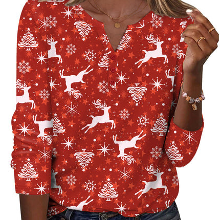 Long Sleeve Shirts for Women Casual V Neck Fall Tops Summer Blouses