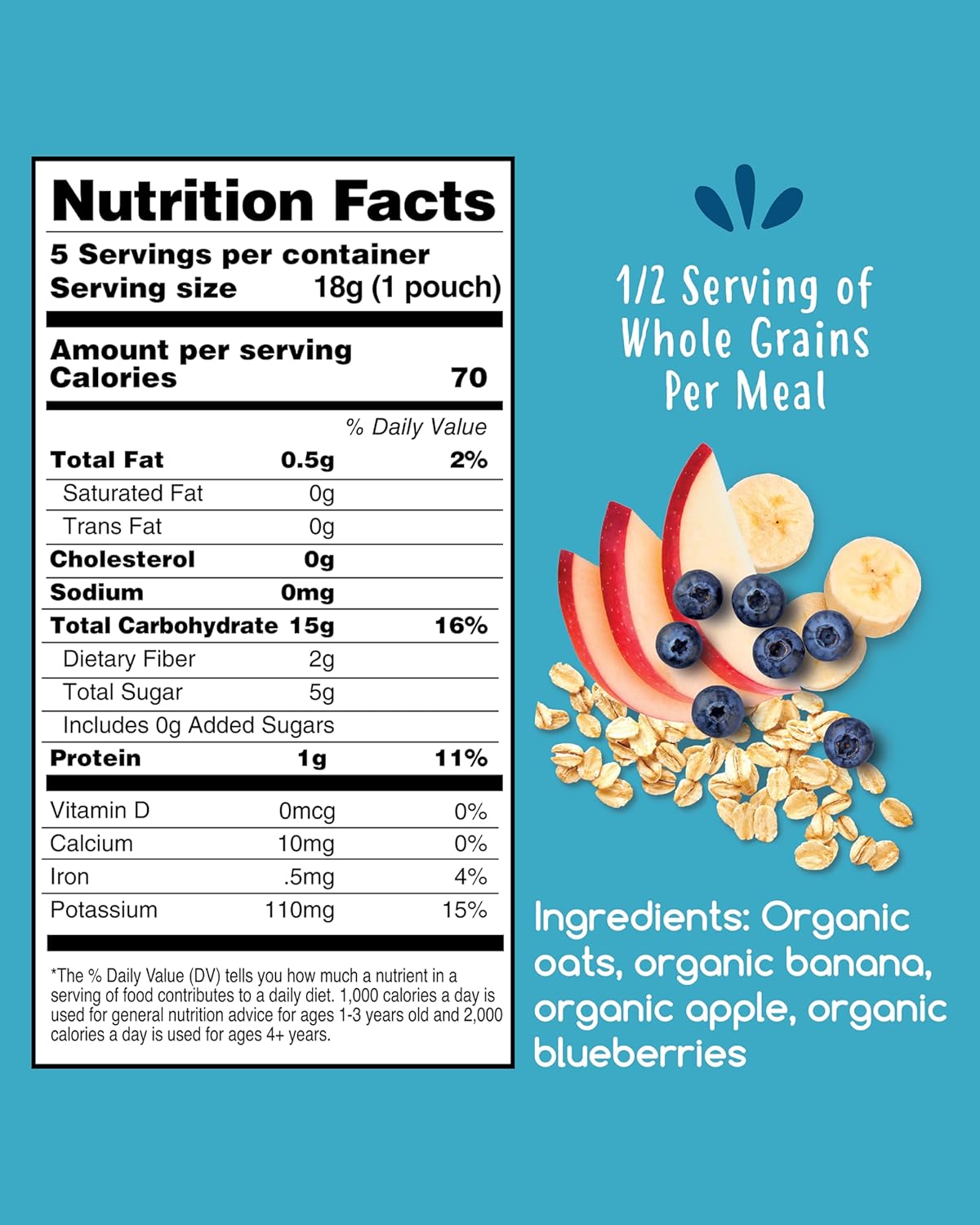 Organic Stage 2 Oats & Berries Baby Cereal Pouches - photo 2