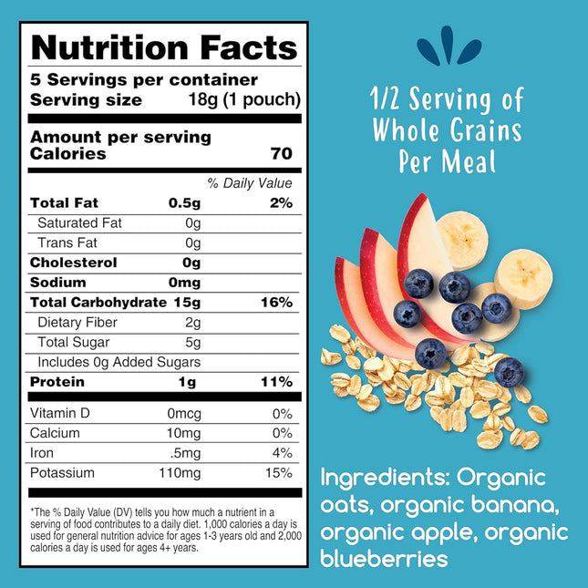 Organic Stage 2 Baby Cereal, Oats and Berries, 10 Pouches