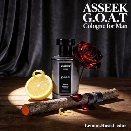 ASSEEK Luxury G.O.A.T Perfume for Men, 80ml (2.82 fl oz) Mens Cologne, Upgraded Long-Lasting Woody Citrus Fragrance with Fresh Masculine Notes, Ideal for Daily Wear & Date Night, Premium Gift for Him