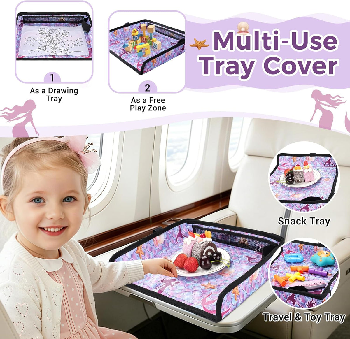 Airplane Tray Table Cover – Foldable Travel Tray Cover for Toddlers 1-3 – Universal Fit for Airplane - photo 4