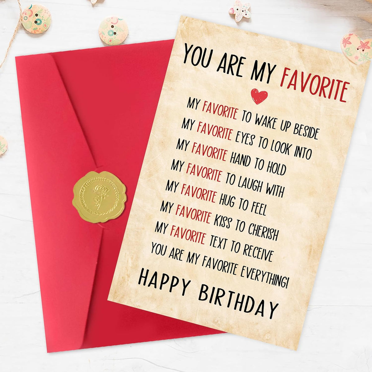 Romantic Happy Birthday Card for Him or Her - photo 4