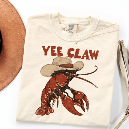 Yee Claw Crawfish Shirt, Funny Southern Tee, Western Cajun Shirt, Country Seafood Graphic, Comfort Colors Shirt