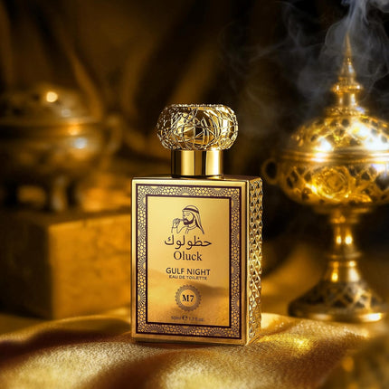 Oluck Gulf Night Perfume M7 Cologne for Women & Men, Lemon Pineapple Nutmeg Cedarwood Vanilla Notes, Middle Eastern Fragrance