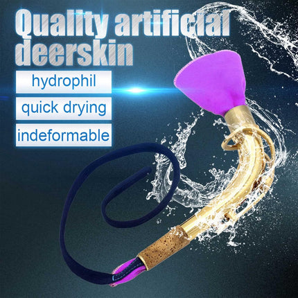 2PCS Saxophone Cleaning Cloth, Clarinet Swab Cloth Saxophone Cleaning Kit Clarinet Care Kit Deerskin Velvet for Alto Tenor Sax