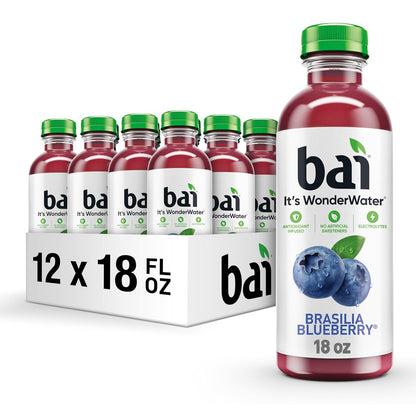 Antioxidant Infused Water Beverage, Brasilia Blueberry, with Vitamin C and No Artificial Sweeteners, 18 Fluid Ounce