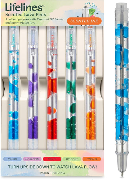 Scented Lava Gel Pen Set, 5-Pack, Multi-Color 0.5mm