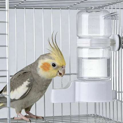 Automatic Bird Water Dispenser Cage Hanging Water Feeder with Anti-Spill Design for Parakeet Canary Small Parrot Lovebirds