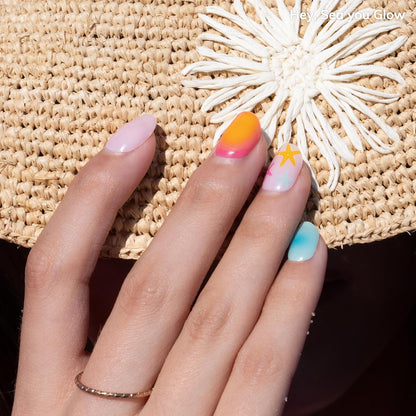 Semi Cured Gel Nail Strips - Neon Ombre, No LED Lamp Needed - photo 3