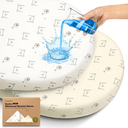 Amazon.com : 2-pk Waterproof Bassinet Sheets Girls, Boys, Cotton - 33x17 Universal Bassinet Mattress Pad Protector Cover,Compatible with Graco,Baby Delight,Chicco,Halo Bassinest Swivel Sleeper Fitted (Bumble Bear) : Baby