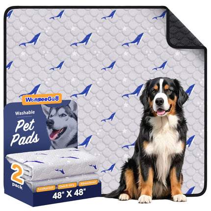Washable Dog Pee Pads, Non-Slip Waterproof, 36 x 41 in, 2 Pack, Feather