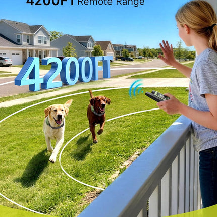 Jugbow Shock Collar for 2 Dogs (10-120lbs) - 4200FT Dog Training Collar with Remote, IPX8 Waterproof Electric Collar with 4 Training Modes, Rechargeable E-Collar for Large Medium Small Breeds