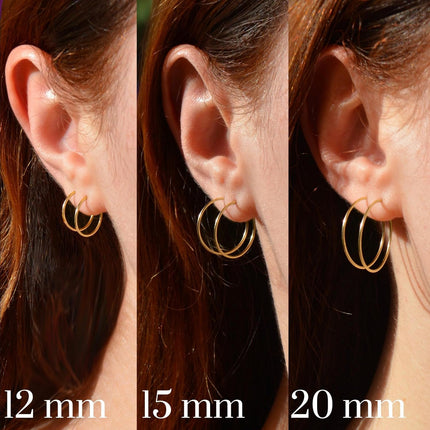 14k Real Gold Thin Hoop Earrings | Hoops Gold Hoop Earrings for Women Tiny Dainty 14 Karat Small Earring Hoops Mini Hugging Petite 14 Carat Wire Endless Skinny Earings Aretes Argollas Huggies Jewelry | Handmade in FL