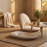 Foldable White Adjustable Floor Chairs with Back Support, Tatami Style Folding Floor Chair for Bedroom, Bay Window, Balcony, Living Room or Bedside – Single Seat Floor Lounger with Backrest Cushion